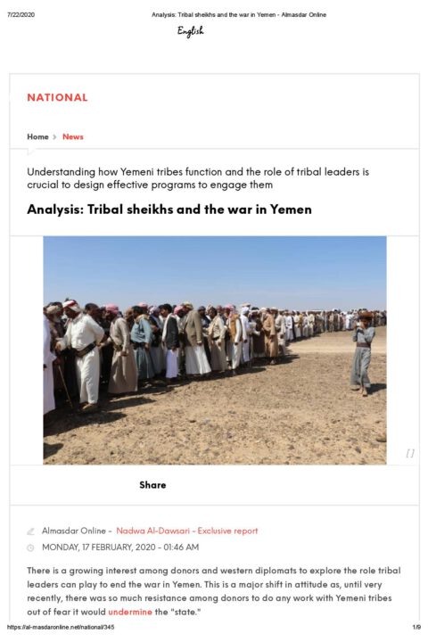 Analysis: Tribal sheikhs and the war in Yemen