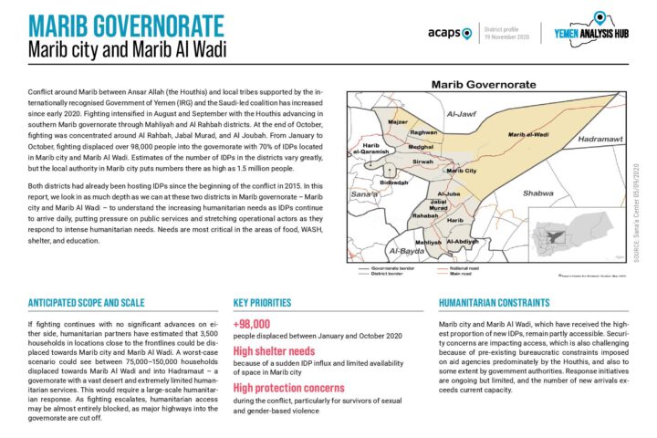 Marib Governorate: Marib city and Marib Al Wadi