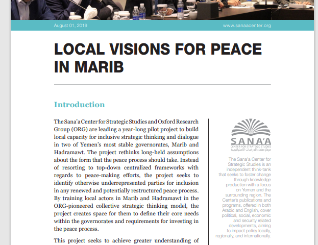 Local Visions for Peace in Marib