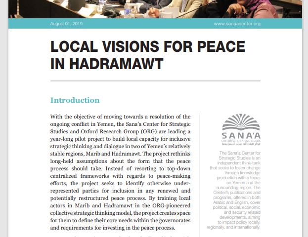 Local Visions for Peace in Hadramawt